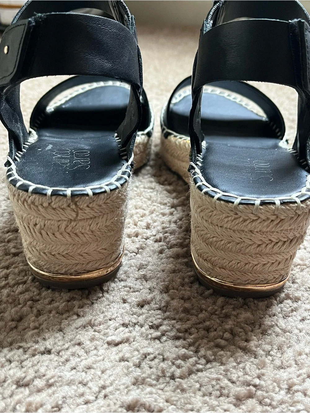 Franco Sarto Black Wedge Sandals